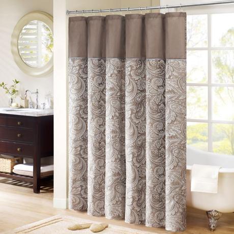 Madison Park Aubrey Extra-Long Shower Curtain | Bed Bath ...