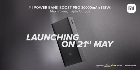 Mi Power Bank Boost Pro launching on 21 May in India