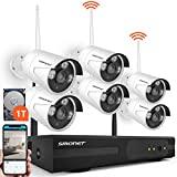 SMONET 1080P Security Camera System Wireless,8-Channel HD H.264+ Wireless NVR System(1TB Hard Drive),6pcs 1080P(2.0 Megapixel) Outdoor&Indoor Wireless Security Cameras,Plug&Plug,Free APP