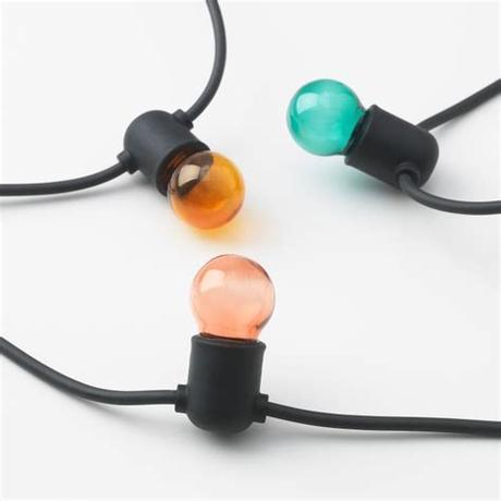 Outdoor lighting and lighting chains. SOLVINDEN LED lighting chain with 12 bulbs, battery ...