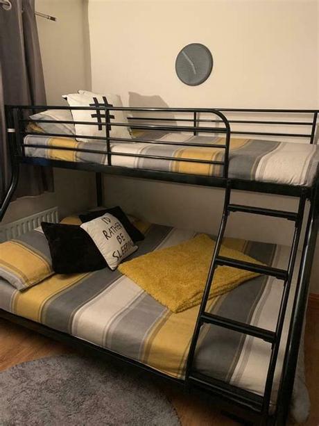 Keep in mind that you'll need a full xl mattress to fit the top bunk properly. Bunk beds for sale - single mattress, comes with it but ...