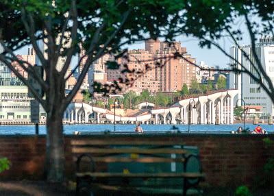 Three views of Little Island [the thing up on the mushroom stalks]