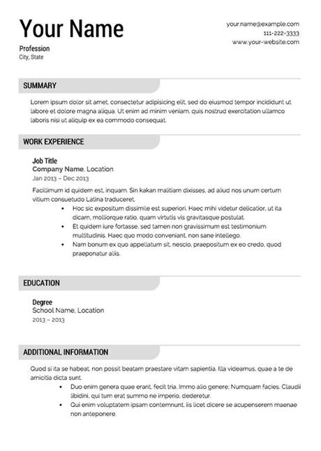 Simple resume template free download 2019 the best clean and simple free resume/cv template for your golden career. Free Resume Templates - Fotolip