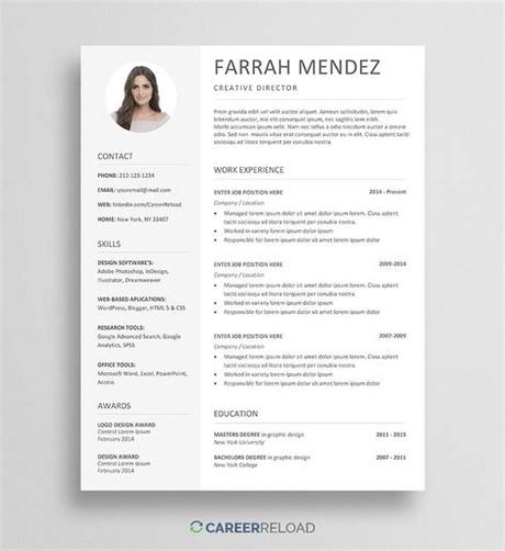 Adobe illustrator resume templates free resume template. Modern Resume Template Free Download ~ Addictionary