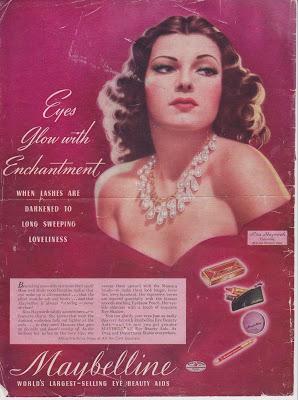 1940s Maybelline Model, Rita Hayworth a favorite GI Pin Up Girl.