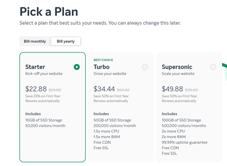 easywp yearly billing