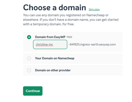 easywp domain name