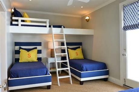 Yes, this one is a tall order, and made for older kids — but if you need the beds, and need them to be in have kids who like to spread out on the bed? Loft Bed - Transitional - boy's room - Munger Interiors