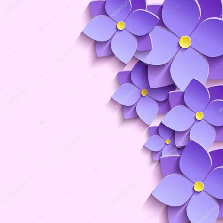 Festive Background With 3d Flowers Violets Vector Image By C Silvionka Vector Stock 72792713