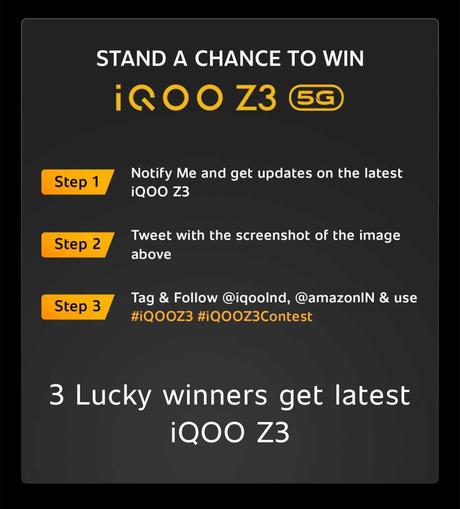 iQOO Z3 landing page goes live on Amazon teasing the Snapdragon 768G 5G chipset