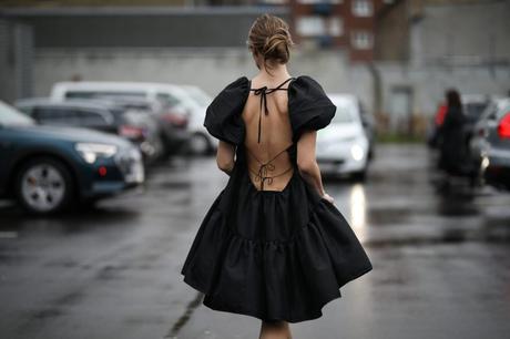Black Backless Dress, Street Fashion