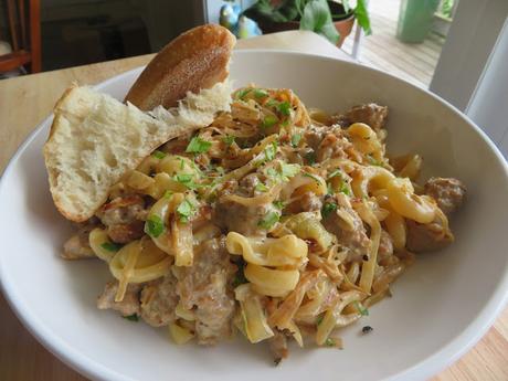 Pasta with a Creamy Mustard and Sausage Sauce