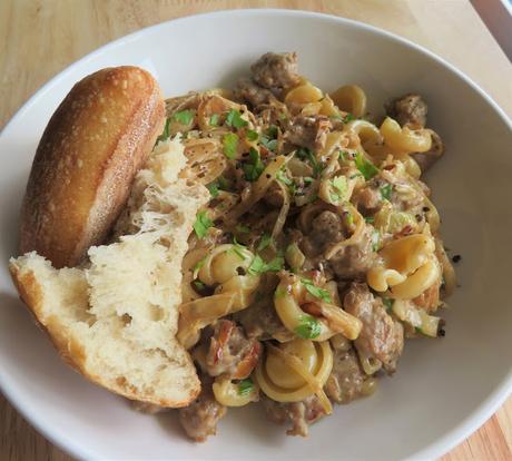 Pasta with a Creamy Mustard and Sausage Sauce