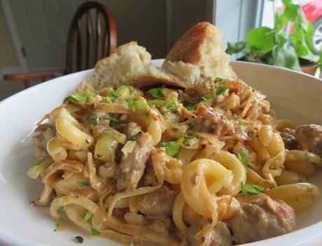 Pasta with a Creamy Mustard and Sausage Sauce