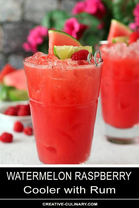 Watermelon Raspberry Cooler Cocktail
