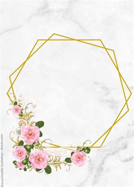 Find over 100+ of the best free birthday flowers images. FREE Vintage Floral Watercolor with Marble Invitation ...