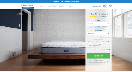 Novosbed Discount Coupon June 2021– Get $100 Off- Deal