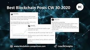 Looking closer at the decentralised finance sector, we will try to define the top 3 defi coins to analyze and. Weekly Blockchain Insights Cw 30 2020 Blockchain Comparison Com