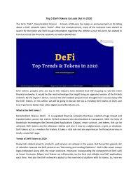 Without a doubt, decentralized finance (defi) has been the primary driver of crypto market momentum in 2020. Top 5 Defi Tokens Trends In 2020 By Timjosh Issuu