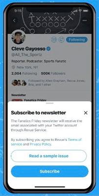 Twitter Adding ‘Subscribe’ Button to Profiles For Newsletter Signups