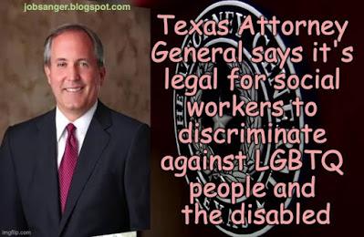 Texas AG: It's OK To Discriminate Against LGBTQ/Disabled