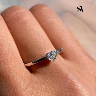 Heart shaped diamond ring