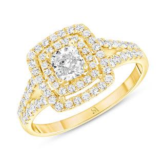 Double halo engagement ring