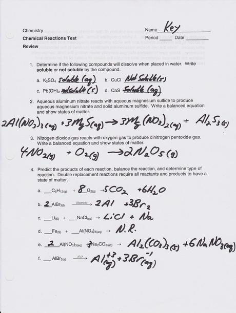 Chemistry 1 Worksheet Classification Of Matter and Changes ...
