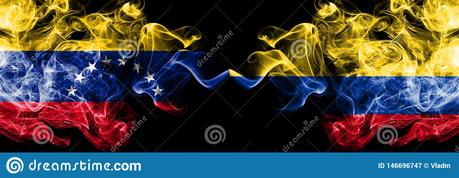 Venezuela Vs Colombia Colombian Smoky Mystic Flags Placed Side By Side Thick Colored Silky Smoke Flags Of Venezuela And Colombia Stock Illustration Illustration Of Background Maduro 146696747