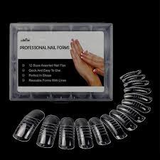 In this video i show to how do gel nails for beginners using polygel. Amazon Com Nmkl38 140pcs Box Clear Dual Forms Acrylic Nail System Uv Gel Nail Mold Full Cover Fasle Nail Tips With Scale 12 Size Manicure Pedicure Tools For Polygel Nail Tips Beauty