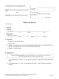 One of the spouses must have resided in the county where the divorce is filed for at least 90 days prior to the filing. Divorce Papers In Texas Fill Online Printable Fillable Blank Pdffiller