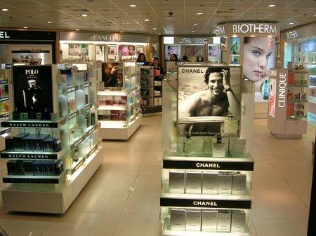 working on a make-up counter