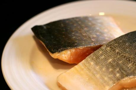 baked arctic char + garbanzo cauliflower mashed potatoes