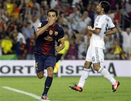 xavi scores in the first clasico of the season