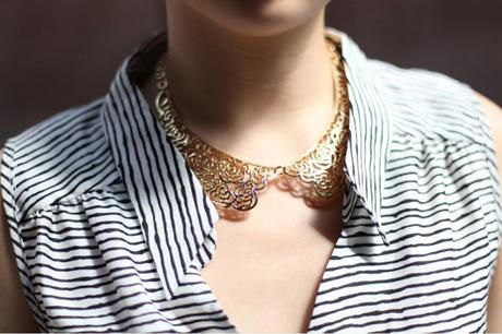 anthropologie statement metal collar necklace trend stylist the laws of fashion personal shopper mn minnesota