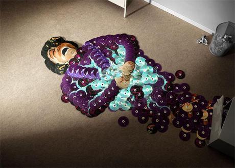 3 Musical Icon’s Mosaic Portraits Made from Their Own CDs