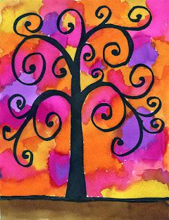 Klimt Watercolor Tree