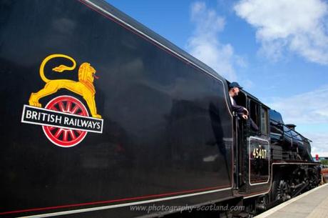 Photo - steam train at Mallaig station in the Scottish Highlands