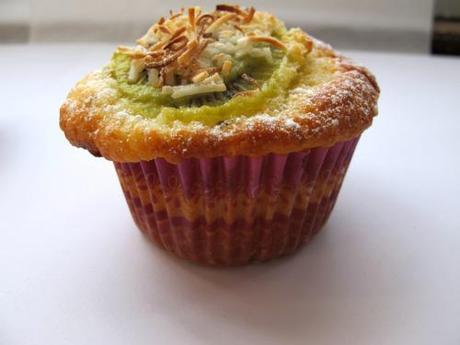 Kiwifruit, lime and coconut muffin