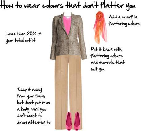 how to wear unflattering colours