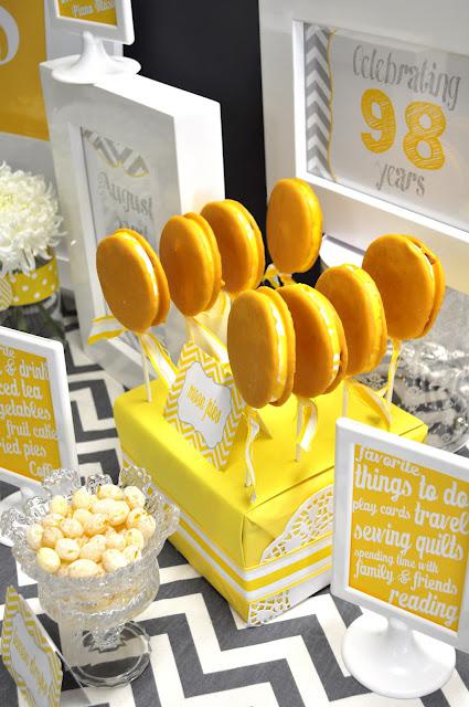 A 98th Birthday Party, Gorgeous Yellow and Grey Themed Party by Meghily - Party in Style