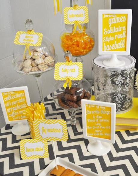 A 98th Birthday Party, Gorgeous Yellow and Grey Themed Party by Meghily - Party in Style