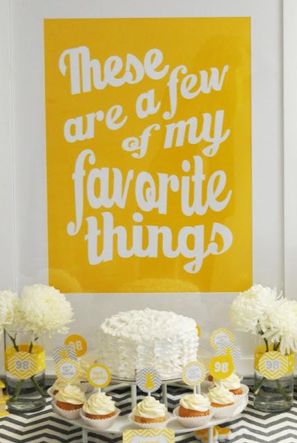 A 98th Birthday Party, Gorgeous Yellow and Grey Themed Party by Meghily - Party in Style