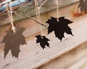 Fall Wedding Decoration, Rusted Tin Maple Leaf Ornaments, Rutic Wish Tree Tags - Set of 100 - decadentdesigns