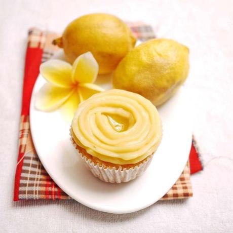 Lemon Cupcakes with Pastry Cream and Raspberry Curd