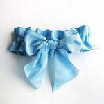 A Alicia handmade wedding Big Bow Garter Pale Blue