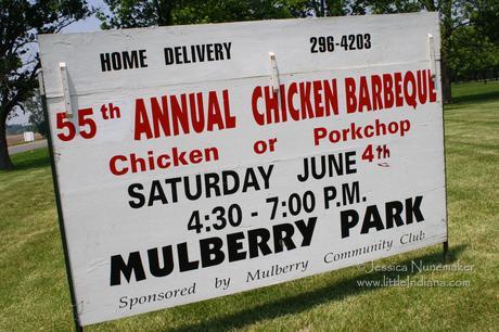 MulberryFest in Mulberry, Indiana: Notice the Sign Mentions Home Delivery!