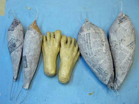 Paper Mache Buddha with Jo- Feet, hands, legs