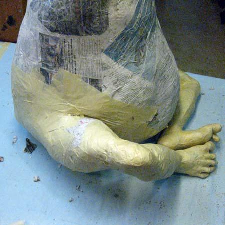 Paper Mache Buddha with Jo- Feet, hands, legs