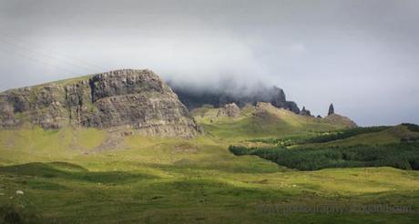 Photo - shadows flit across the Old Man of Storr on Skye, Scotland